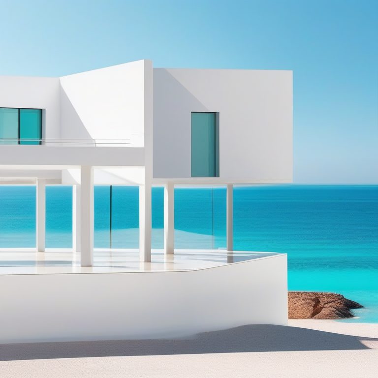 极简主义海岸线建筑草图