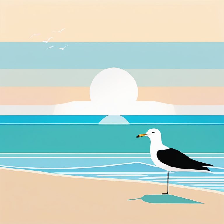 极简主义海滩风景海报