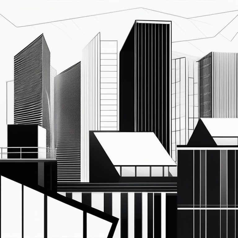 极简主义建筑城市线条艺术