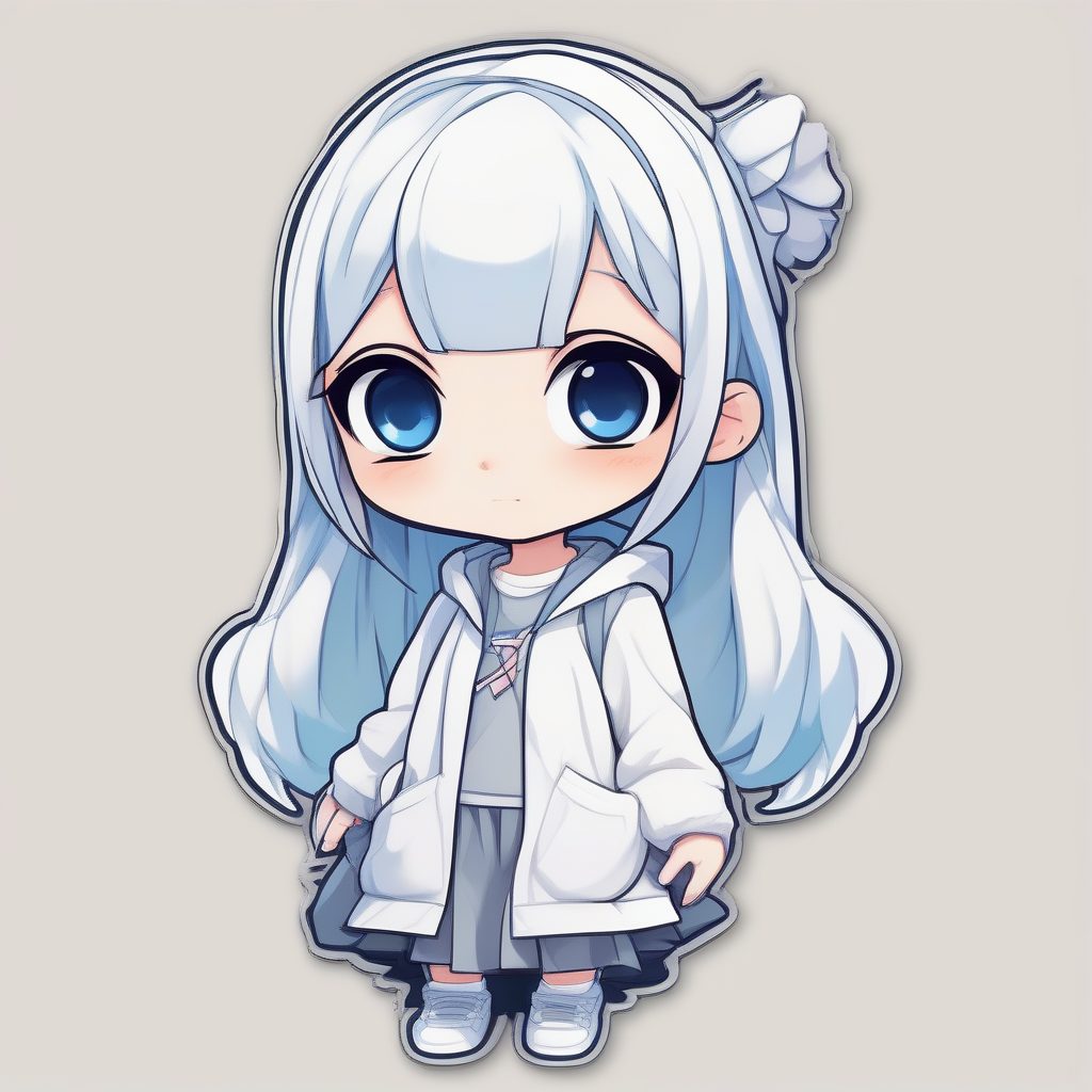 极简主义卡哇伊Q版人设：纯色背景下的全身站立插画秘籍