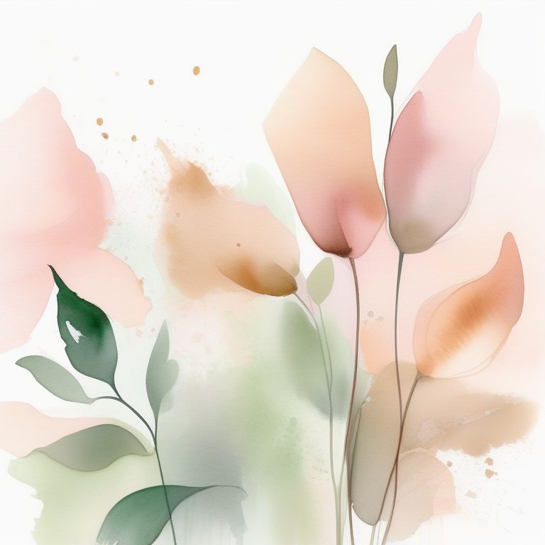 极简主义梦幻花卉抽象画