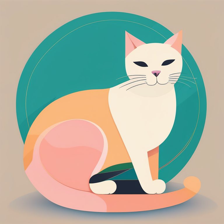 极简主义平面设计:一只悠闲的猫