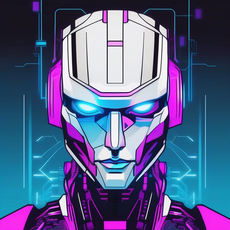 极简主义赛博朋克机器人头像