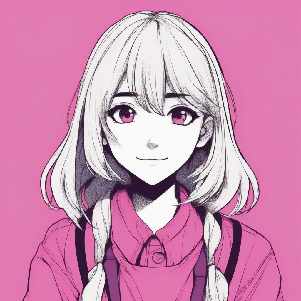 极简主义赛璐珞少女：眨眼与高对比度插画艺术