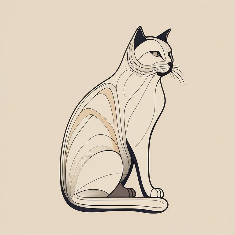 极简主义矢量风格的猫咪肖像