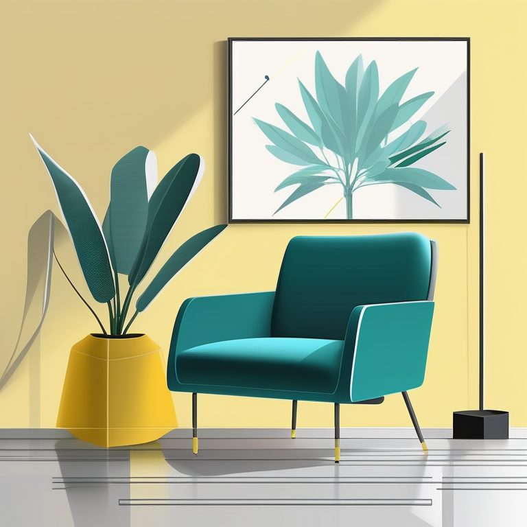 极简主义矢量风格的现代家具静物