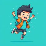 极简主义矢量艺术:兴奋跳跃的Q版男孩插画 4 ji jian zhu yi shi liang yi shu xing fen tiao yue de q ban nan hai cha hua