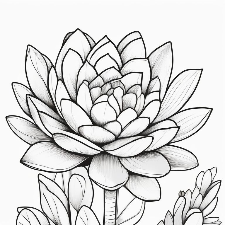 极简主义手绘多肉植物