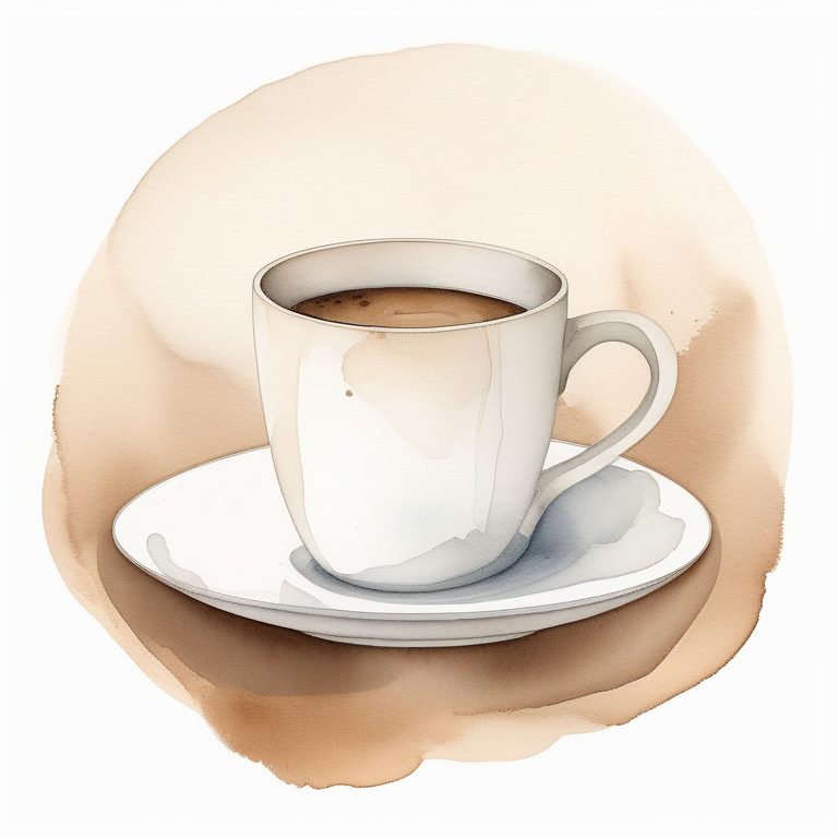 极简主义水彩风格 一杯咖啡