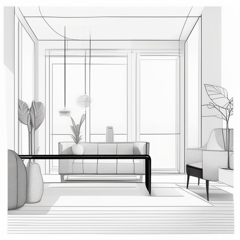 极简主义线条艺术插画