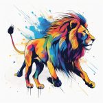 疾速奔跑的几何雄狮:彩虹墨水爆发 7 ji su ben pao de ji he xiong shi cai hong mo shui bao fa