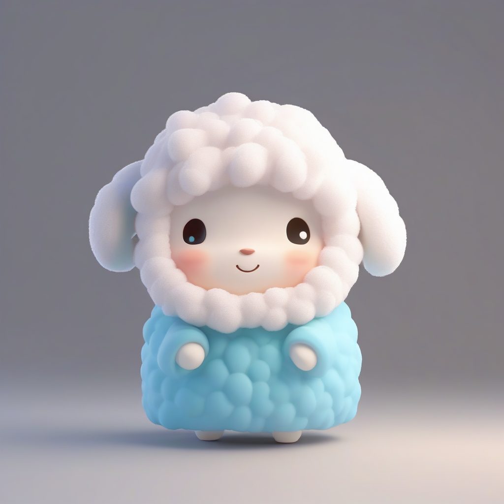 极致蓬松感Q版云朵牧羊人：3D渲染盲盒，拥抱微笑彩虹