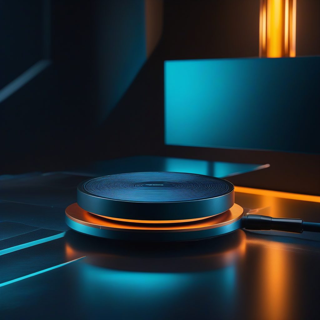 极致奢华：黑曜石概念智能设备的影棚布光广告海报