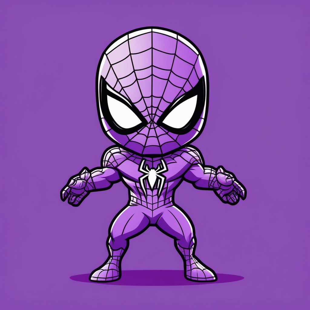 简洁紫色动漫Q版迈尔斯蜘蛛侠