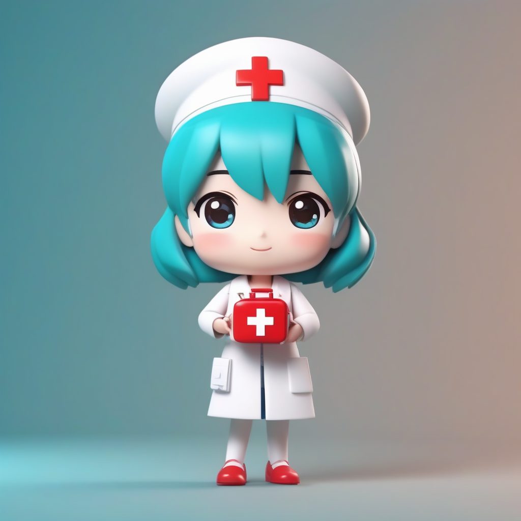 3D Q版校医/健康老师：手拿急救箱的治愈系盲盒手办