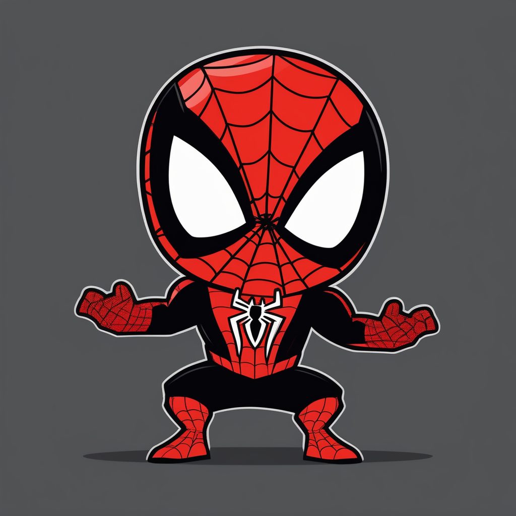 简约风黑底Q版迈尔斯蜘蛛侠