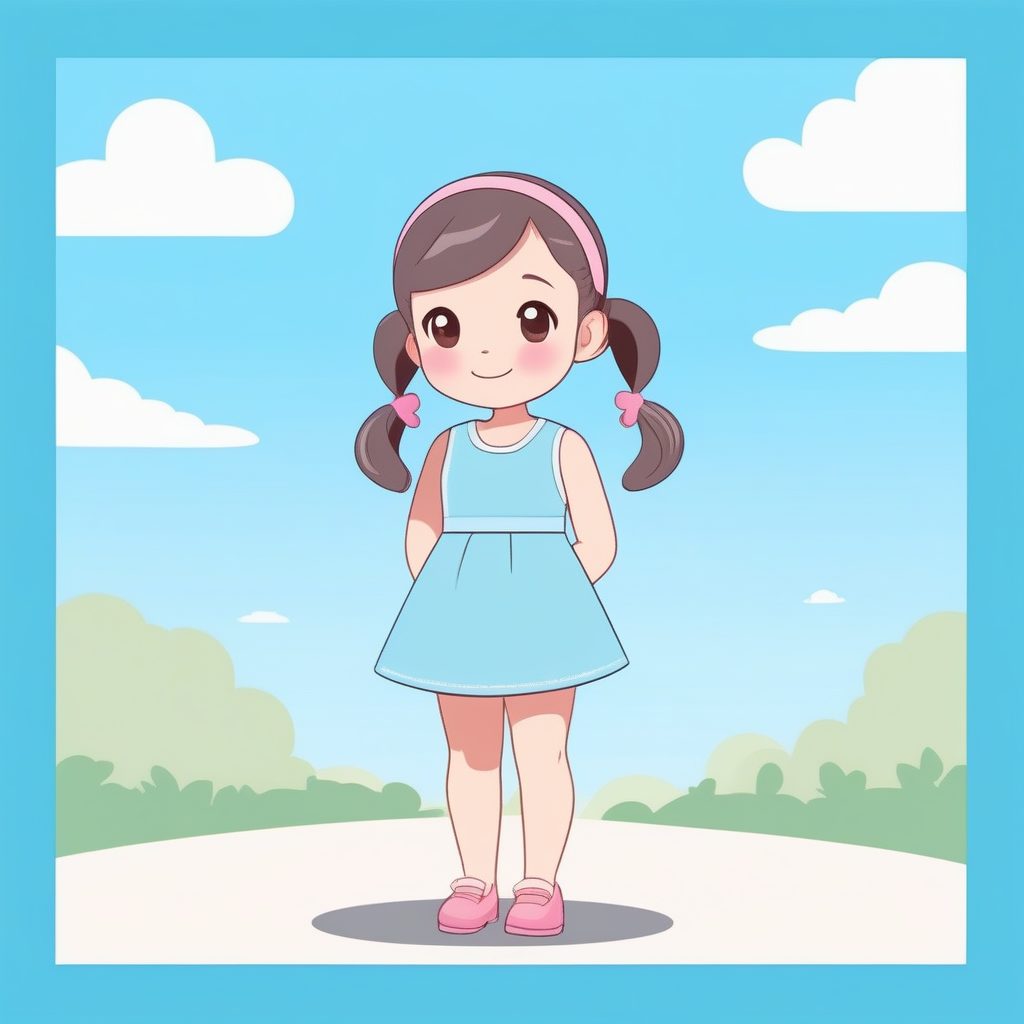 简约Q版卡哇伊马尾女孩