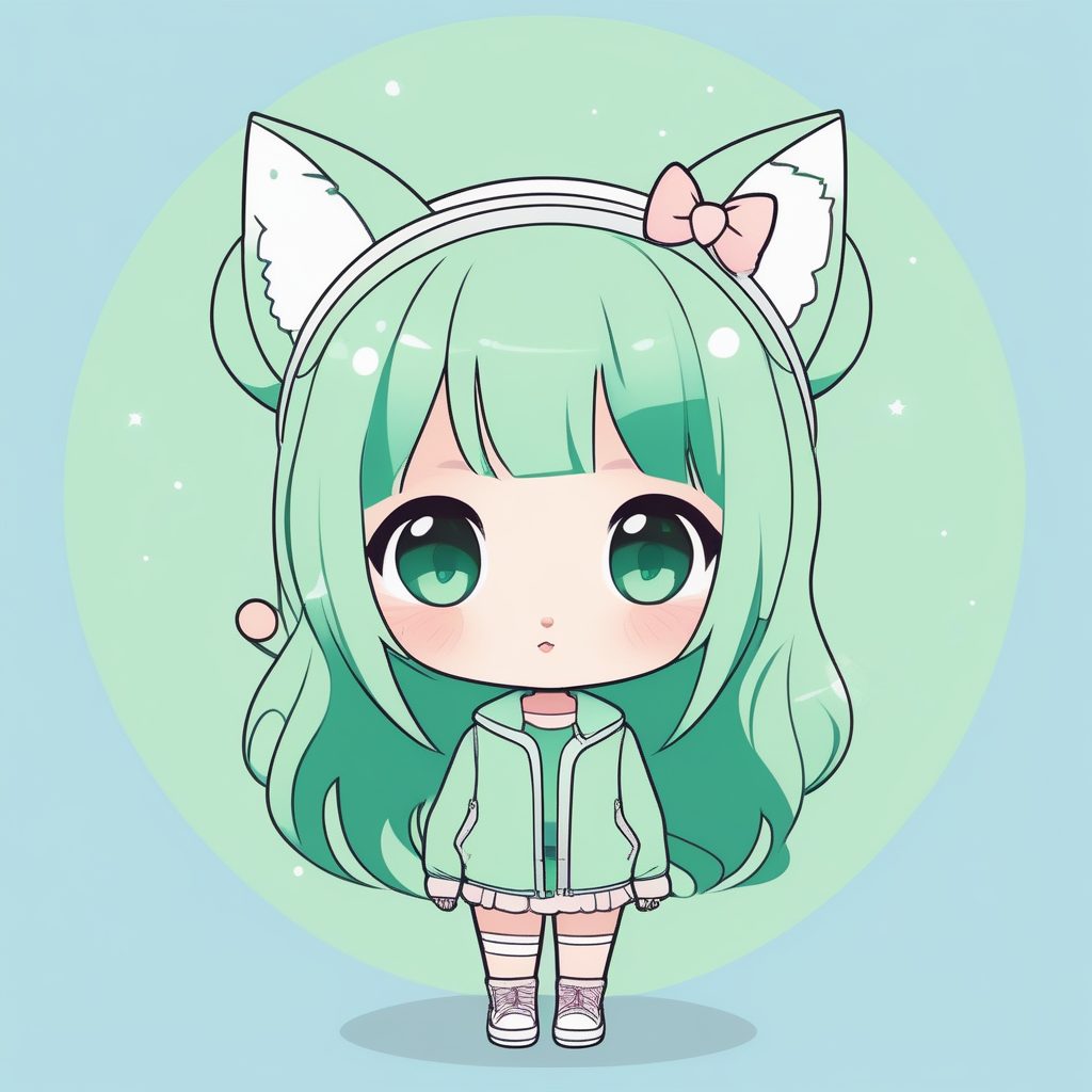 简约Q版可爱猫耳少女