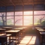 教室光束:捕捉新海诚式樱花窗景与尘埃颗粒 3 jiao shi guang shu bu zhuo xin hai cheng shi ying hua chuang jing yu chen ai ke li