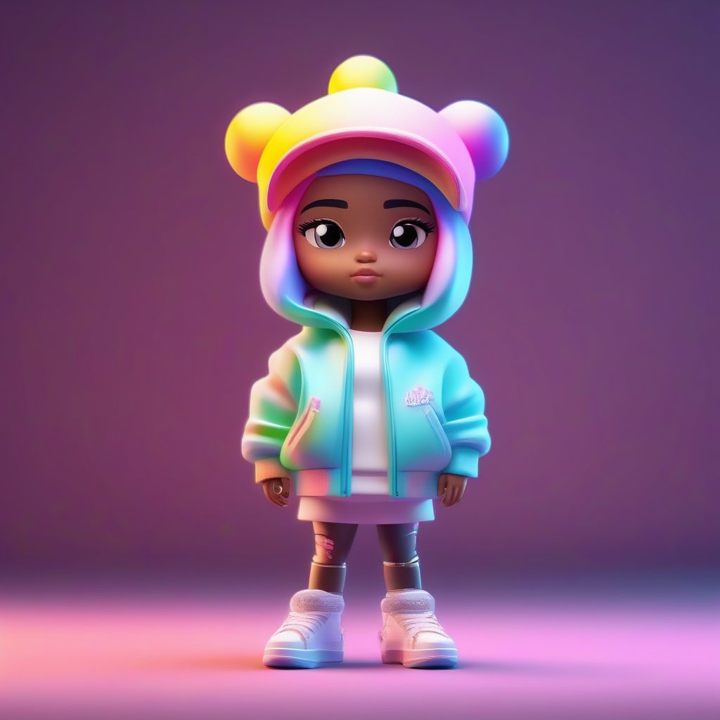 街头涂鸦时尚公主：Q版全身手办，高细节Octane渲染