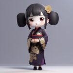 jin se ci xiu hei si rong qi pao q ban shao nyu xiu se de shan zi zhe lian dong zuo zi se bei jing