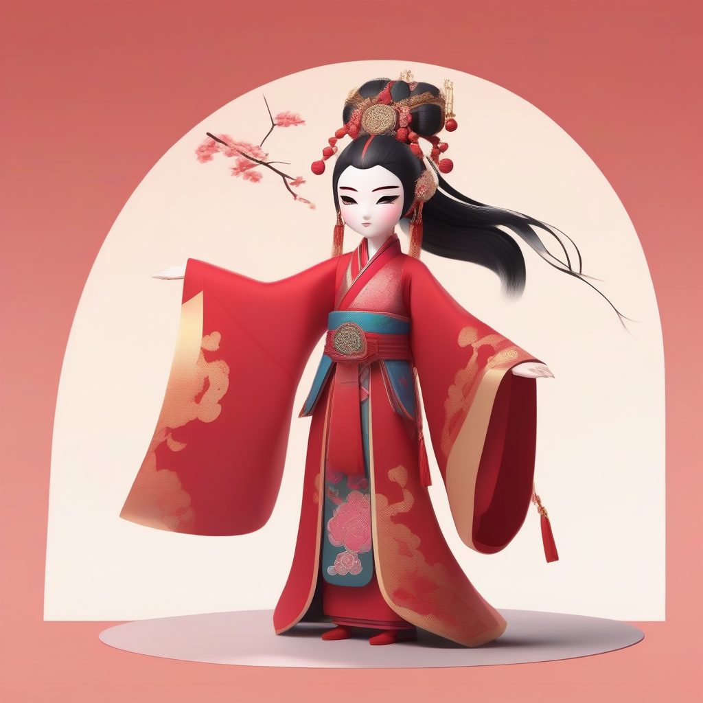 惊艳Q版古风戏曲角色：花旦妆容细节全身立绘AI生成指南