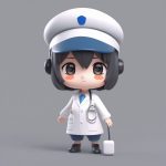 精致盲盒设计:手持夸张听诊器的Q版护士全身像 4 jing zhi mang he she ji shou chi kua zhang ting zhen qi de q ban hu shi quan shen xiang