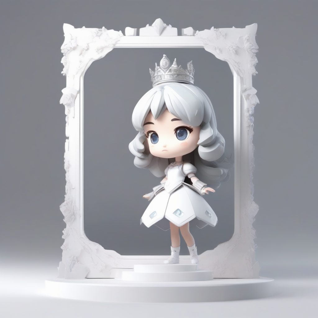 镜子破坏者：跨出破碎镜框的坚定Q版公主渲染