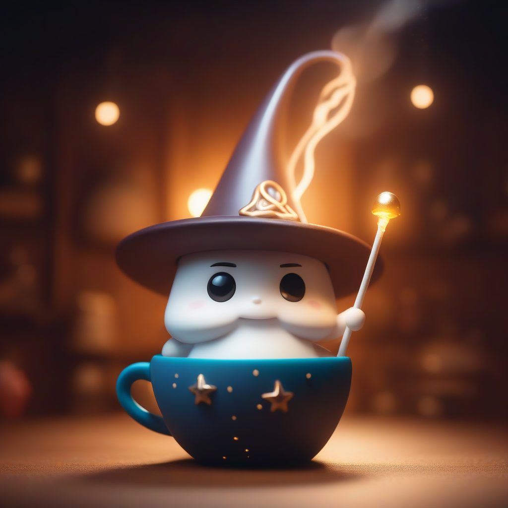 咖啡杯里的魔法：迷你巫师盲盒，粘土与PVC的完美结合