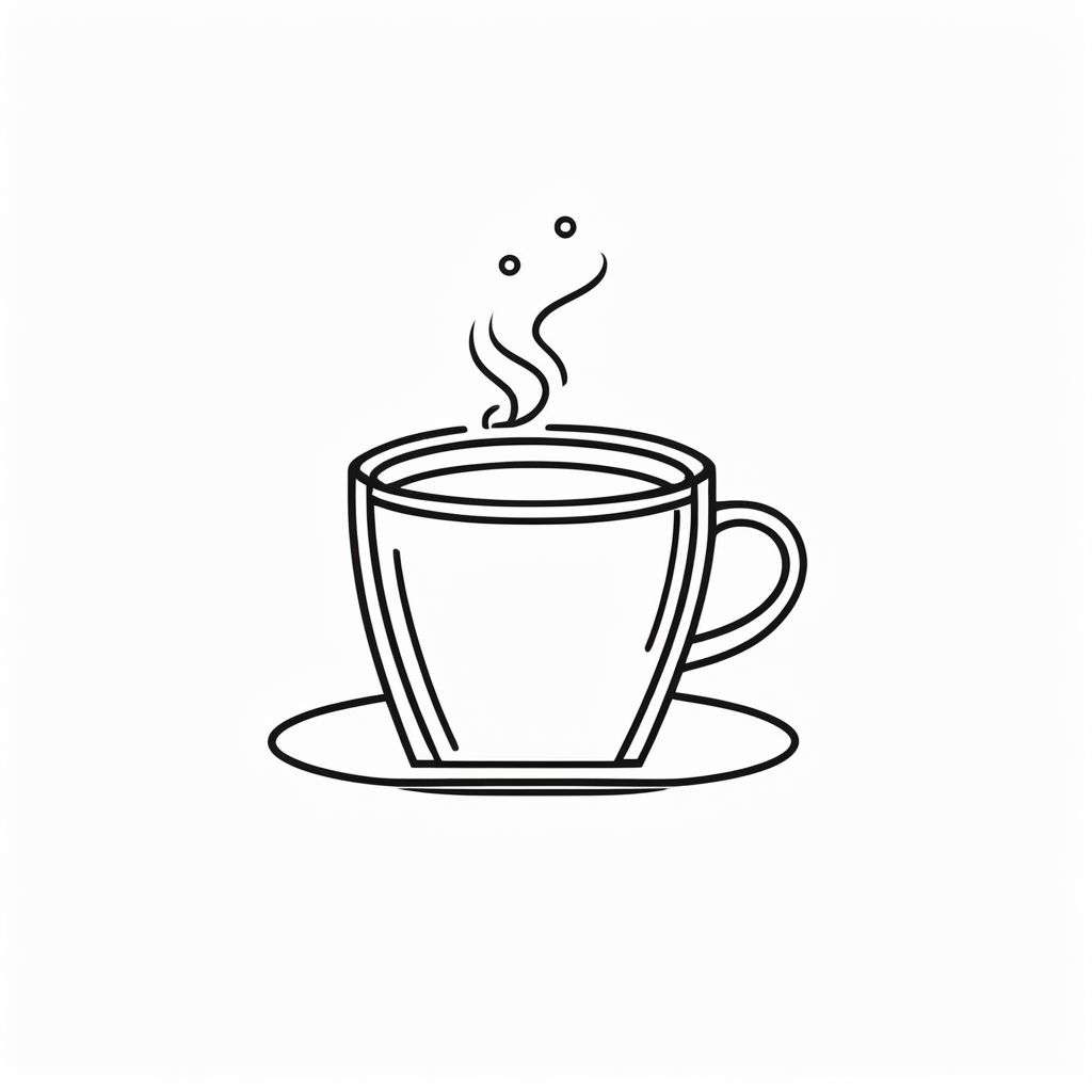 咖啡杯Logo设计：极简单线矢量图标