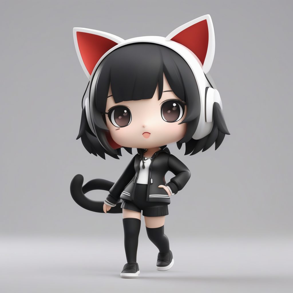 卡通Q版粘土猫耳女孩盲盒设计