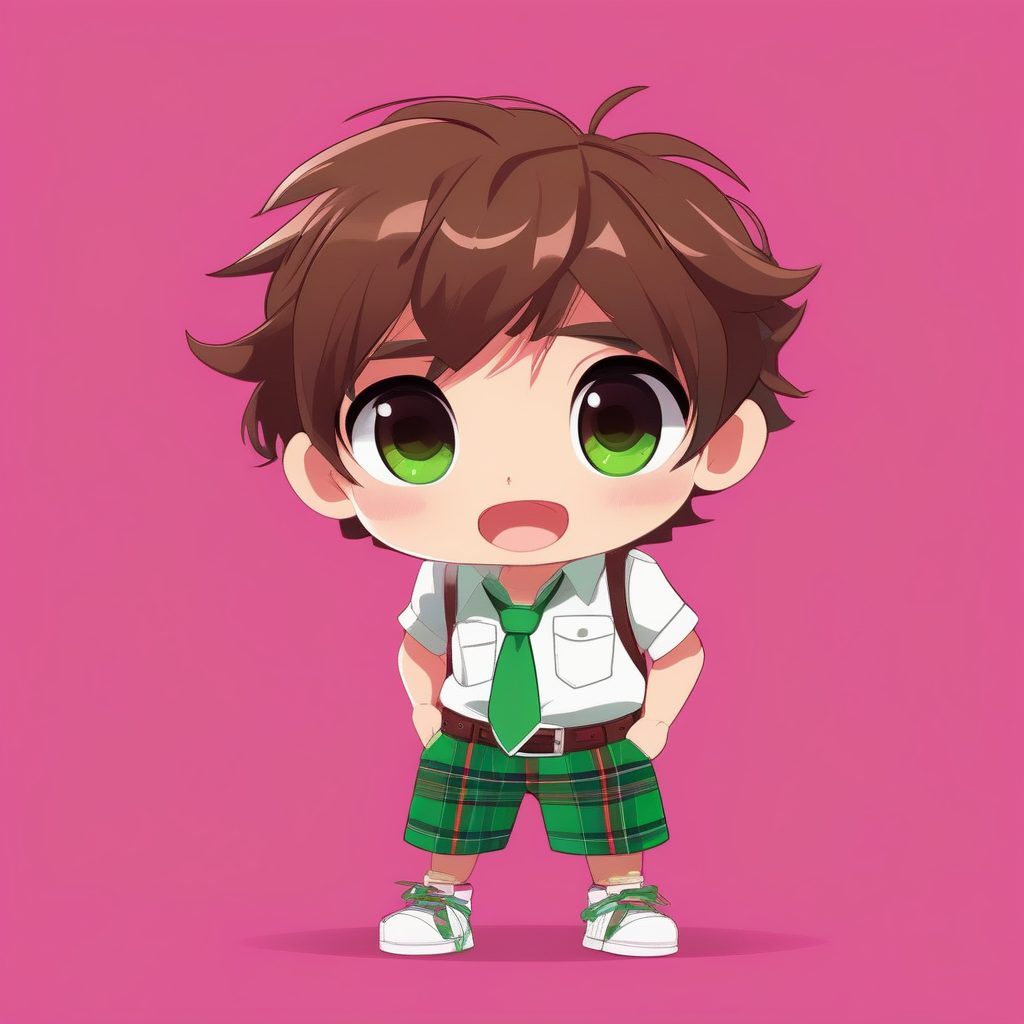 卡哇伊极简风:穿格子短裤的Q版男孩全身像 15 卡哇伊极简风:穿格子短裤的Q版男孩全身像