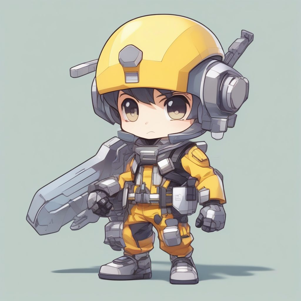 卡哇伊技师:Q版机甲少年与超大扳手,柔和布光渲染 5 卡哇伊技师:Q版机甲少年与超大扳手,柔和布光渲染