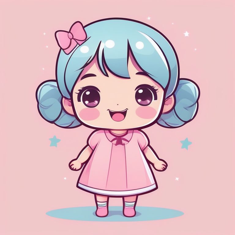 卡哇伊Q版可爱女孩极简造型