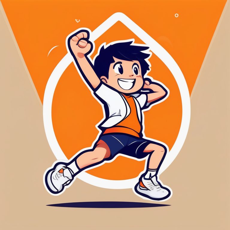 卡哇伊Q版男孩·运动风·跳跃姿势