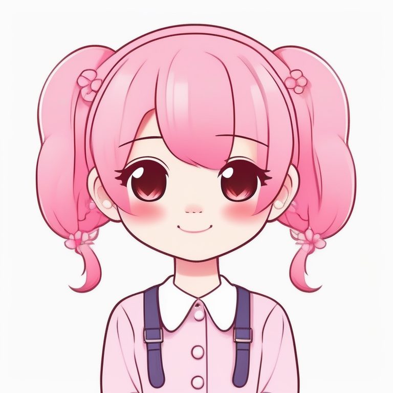 卡哇伊Q版女孩 樱花发饰 极简全身Q萌风