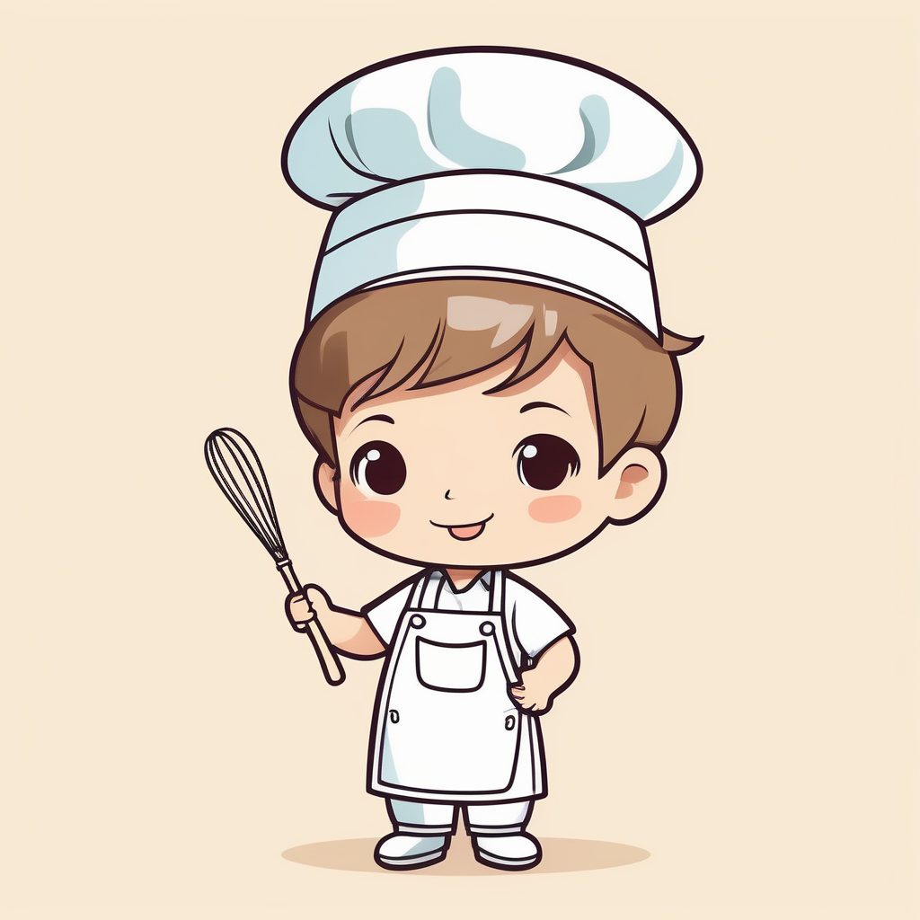卡哇伊Q版小厨师：极简扁平化2D动漫角色AI绘图指令