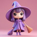 可爱3D粘土风Q版小女巫全身图:盲盒系列AI绘画提示词 7 ke ai 3d nian tu feng q ban xiao nyu wu quan shen tu mang he xi lie ai hui hua ti shi ci