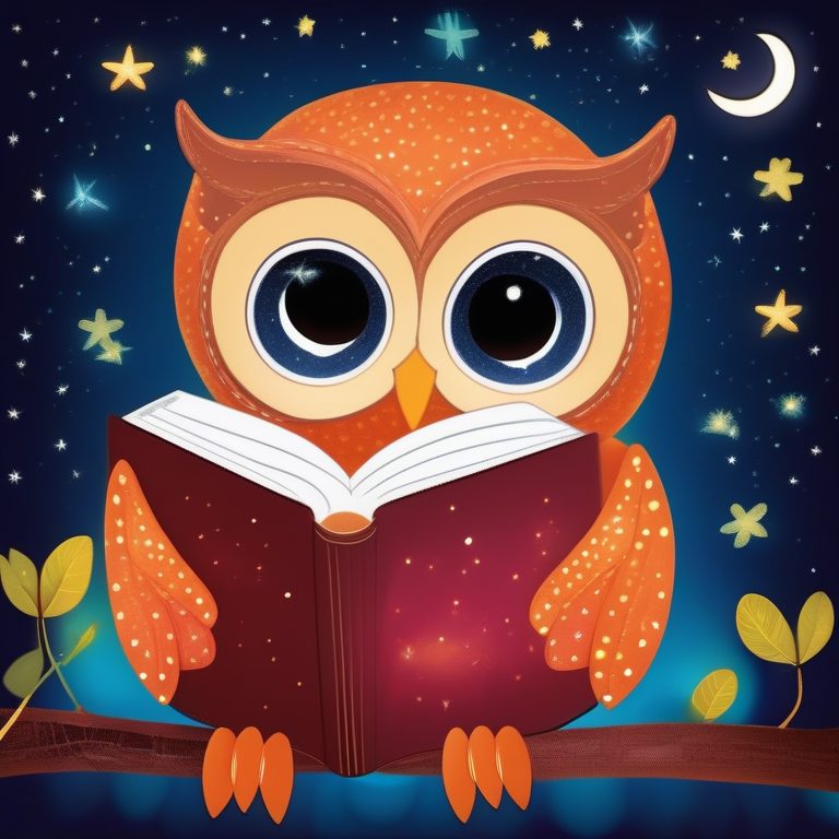 可爱儿童故事书风猫头鹰夜读