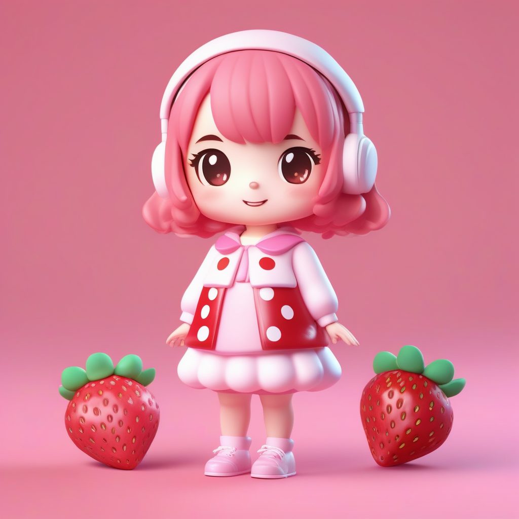 可爱卡哇伊草莓甜点Q版粘土女孩
