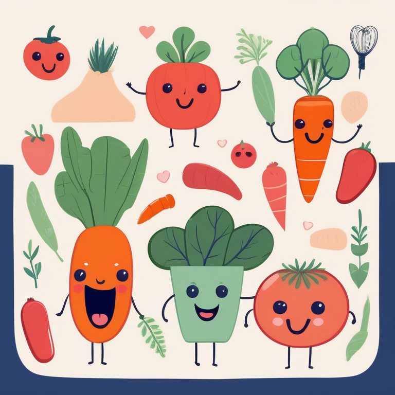 可爱拟人蔬菜的花园派对