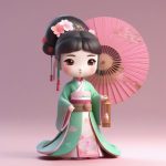 可爱Q版古风仕女:3D建模盲盒,玉色汉服与圆形丝扇全身像 6 ke ai q ban gu feng shi nyu 3d jian mo mang he yu se han fu yu yuan xing si shan quan shen xiang