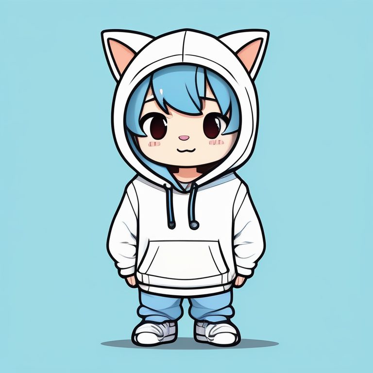 可爱Q版男孩猫耳装极简形象