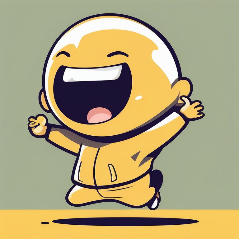 可爱Q版男孩跳跃欢快极简风