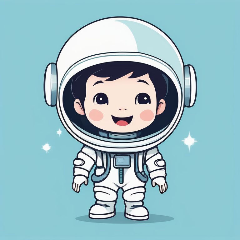 可爱Q版男孩宇航员极简风