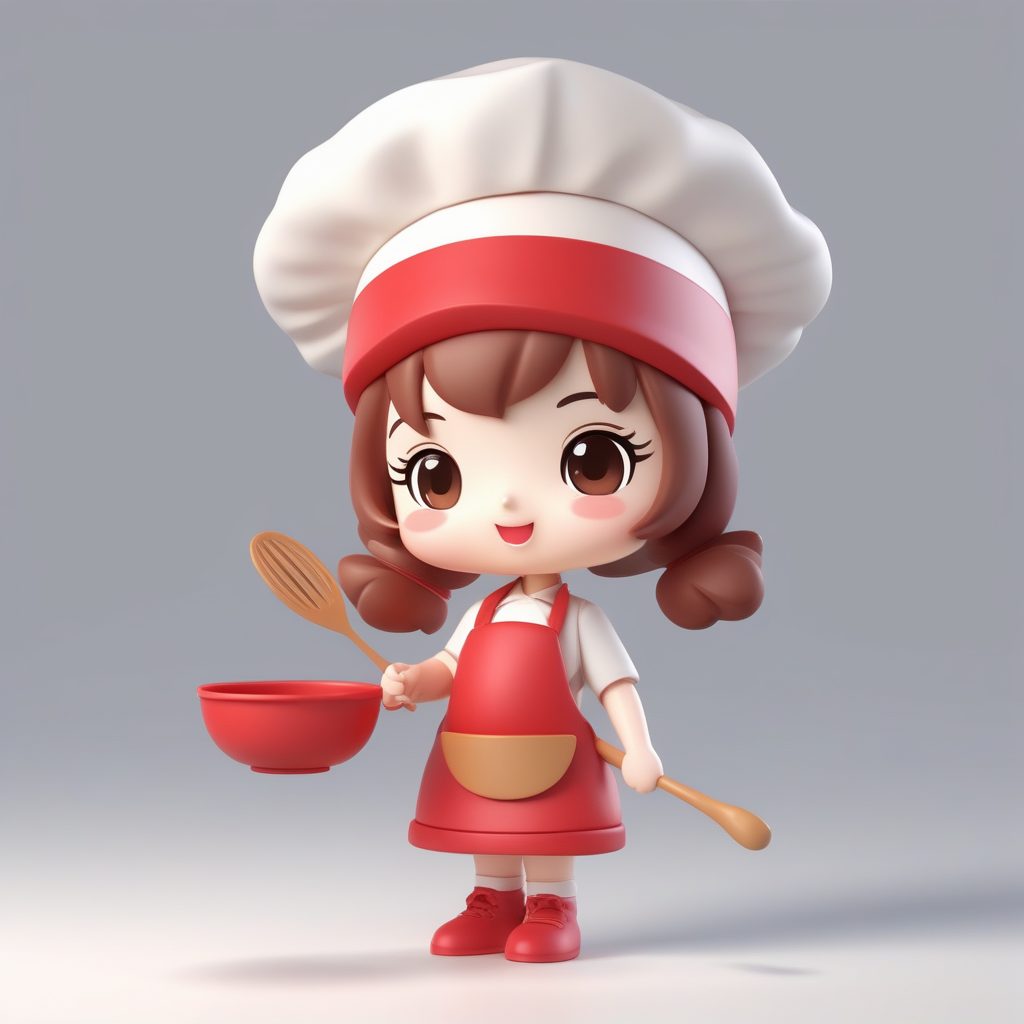 可爱Q版粘土厨师女孩盲盒手办