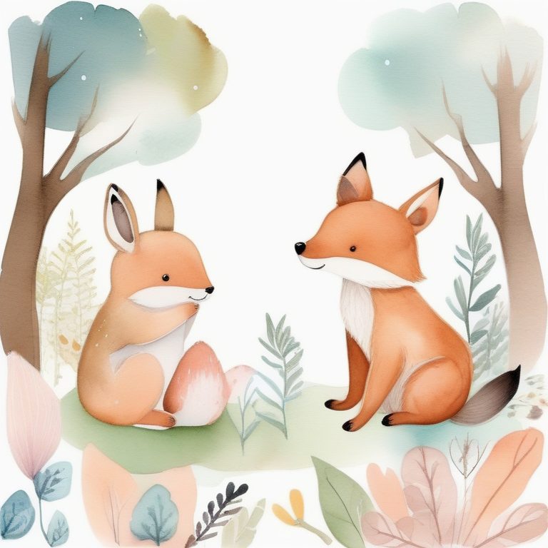 可爱水彩故事绘本动物乐园