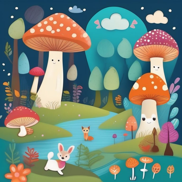 可爱童趣涂鸦动物森林