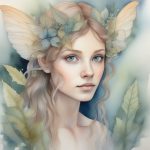 空灵森林精灵:柔和色调与半透明分层的水彩人像 2 kong ling sen lin jing ling rou he se diao yu ban tou ming fen ceng de shui cai ren xiang