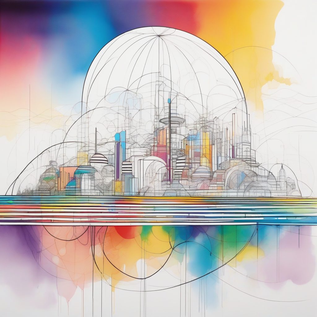 空中楼阁：几何抽象的浮空未来城设计稿